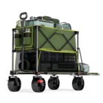 TIMBER RIDGE 400L Folding Double Decker Wagon with Brakes, 54" Extra Long | Extender Wagon Cart, 450lbs Heavy Duty Collapsible Cart with All-Terrain Big Wheels for Camping, Sports, Shopping