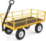 Gorilla Carts GOR1001-COM Steel Utility Cart, Heavy-Duty Convertible 2-in-1 Handle and Removable Sides, 7 cu ft, 1000 lb, Capacity, Gray, 1 Pack | 1,000-lb Capacity Steel Utility Garden Cart for Contractors and Homeowners Hauling Firewood, Bricks and Cons - Image 3