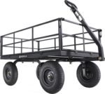 Gorilla Carts GOR1001-COM Steel Utility Cart, Heavy-Duty Convertible 2-in-1 Handle and Removable Sides, 7 cu ft, 1000 lb, Capacity, Gray, 1 Pack | 1,000-lb Capacity Steel Utility Garden Cart for Contractors and Homeowners Hauling Firewood, Bricks and Cons - Image 5