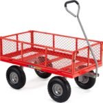 Gorilla Carts GOR1001-COM Steel Utility Cart, Heavy-Duty Convertible 2-in-1 Handle and Removable Sides, 7 cu ft, 1000 lb, Capacity, Gray, 1 Pack | 1,000-lb Capacity Steel Utility Garden Cart for Contractors and Homeowners Hauling Firewood, Bricks and Cons